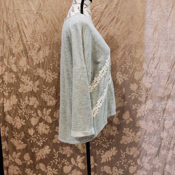 Everleigh Lace Insert Long Sleeve Sweatshirt, Size M, Gently Used! - Picture 2 of 7